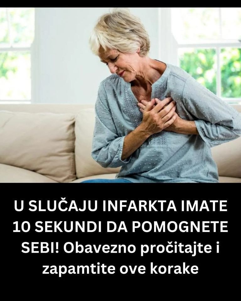 U SLUČAJU INFARKTA IMATE 10 SEKUNDI DA POMOGNETE SEBI! Obavezno pročitajte i zapamtite ove korake