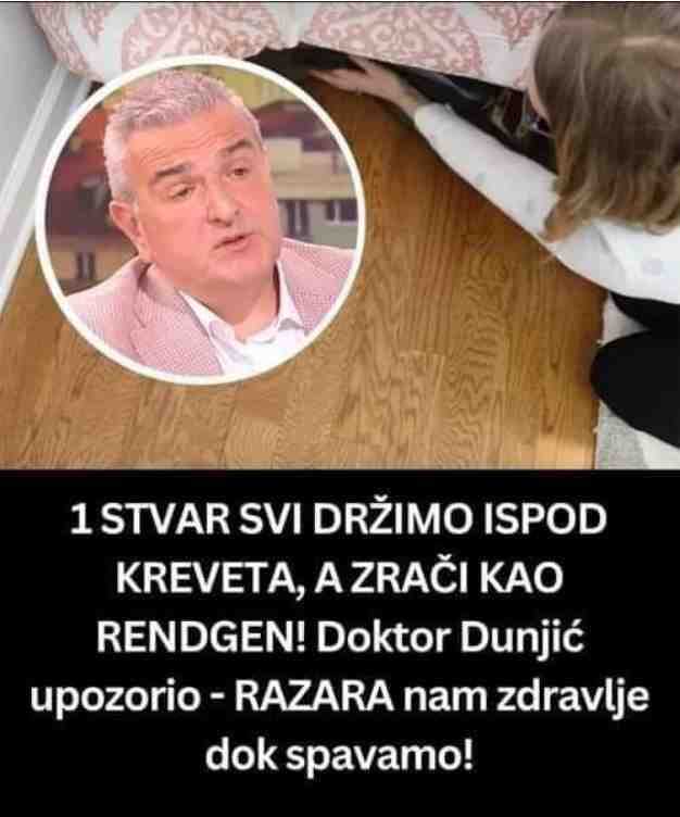 Na jednom mjestu spavamo oko osam sati, a važno je ne samo da nam je udobno nego i da materijali oko nas ne djeluju štetno. “Prirodni materijali, vuna, pamuk također moramo gledati što se stavlja ispod kreveta. Današnji kreveti su jako moderni i ispod kreveta imaju kutije za odjeću”, rekao je. “Sklonili smo tu kutiju i stavili je u vreću s vakum kabinetom koju smo kupili od Kineza i napravljene su od ulja. Kao da spavate u rendgenu! Samo to treba biti ispod kreveta. Prašina, bez plastike. To su vrlo važne stvari, tamo gdje provodimo najviše vremena, cijeli spavaći prostor mora imati što manje materijala koji su nam štetni”, rekao je. Kada je riječ o madracima i posteljini, dr. Dunjić se slaže s kolegom, profesorom gastroenterologijom. Dr Vojislav Perišić – Što jeftinije, to bolje! profesor. Dr. Perišić također je ranije napomenuo kako je bolje kupiti jeftine vitamine u ljekarni nego bacati novac na vrlo skupe suplemente koji daju kombinaciju vitamina i minerala. Najjeftiniji madraci su najbolji, uz vitamine i minerale, kaže dr. Dunjić. BONUS TEKST Kada razmišljate o općem zdravlju, čeljusni zglobovi vjerojatno nisu na vrhu vašeg popisa. Međutim, stručnjaci kažu da mnogi uobičajeni problemi, od glavobolje do bolova u uhu, mogu biti znak problema s čeljusti. Evo kako je zaštititi. – Zglob koji se najčešće koristi u našem tijelu je čeljusni zglob; čak i za jednostavne radnje poput gutanja, pomiče našu čeljust – kaže dr. Prija Mistri, stomatolog iz Washingtona. Neke od navika koje mogu uzrokovati trošenje vaše čeljusti i rezultirati nekim od gore navedenih problema, uz uobičajene disfunkcije temporomandibularnog zgloba koje utječu na čeljusne zglobove i mišiće, uključuju sljedeće. Stoga, savjetuju stručnjaci, zapamtite ove savjete. Ne naslanjajte vilicu na ruku Vjerojatno ste to i sami učinili dok ste sjedili za stolom na poslu ili slušali prijatelja kako priča za večerom. – To je nezdrava praksa za zdravlje čeljusti jer vrši pretjerani bočni pritisak na čeljust dok je njezina konstrukcija za pokrete gore-dolje i natrag. Prema dr. Mistriju, prečesto naslanjanje ruke na čeljust može uzrokovati škljocanje, bolove ili čak pucanje čeljusti. Znakovi da noću škripite zubima uključuju buđenje s glavoboljom, bolom i osjetljivošću zuba. Nemojte stiskati zube. Zubi bi nam se trebali spojiti, odnosno dodirnuti tek kad progutamo zalogaj. Kad govorimo, zubi nam se ne smiju dodirivati; kada žvačemo, imamo hranu među zubima; a kad progutamo zalogaj, naši bi se zubi nakon toga trebali razdvojiti – kaže dr. Karin Kahn, DDS certificirana stomatolog & specijalist za TMJ na Cleveland Clinic Ohio. – No, neki pojedinci svakodnevno stišću zube i to uključuje mnoge mišiće i stavlja veliku silu i na zube, ali i na čeljust – dodao je dr. Kan. Stiskanje čeljusti može uzrokovati promjene osim upale. Dr. Kan je objasnio da se bol može pojaviti u mišićima čeljusti – što može izazvati glavobolju ili bol u uhu i druge simptome.