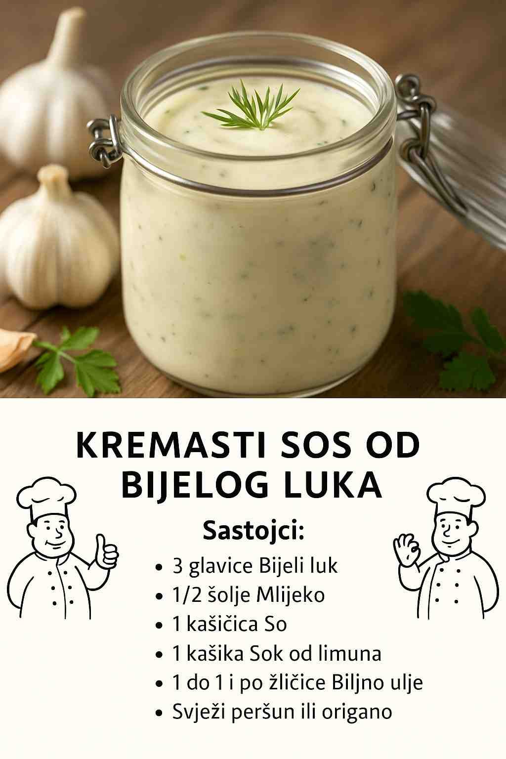 Kremasti sos od bijelog luka