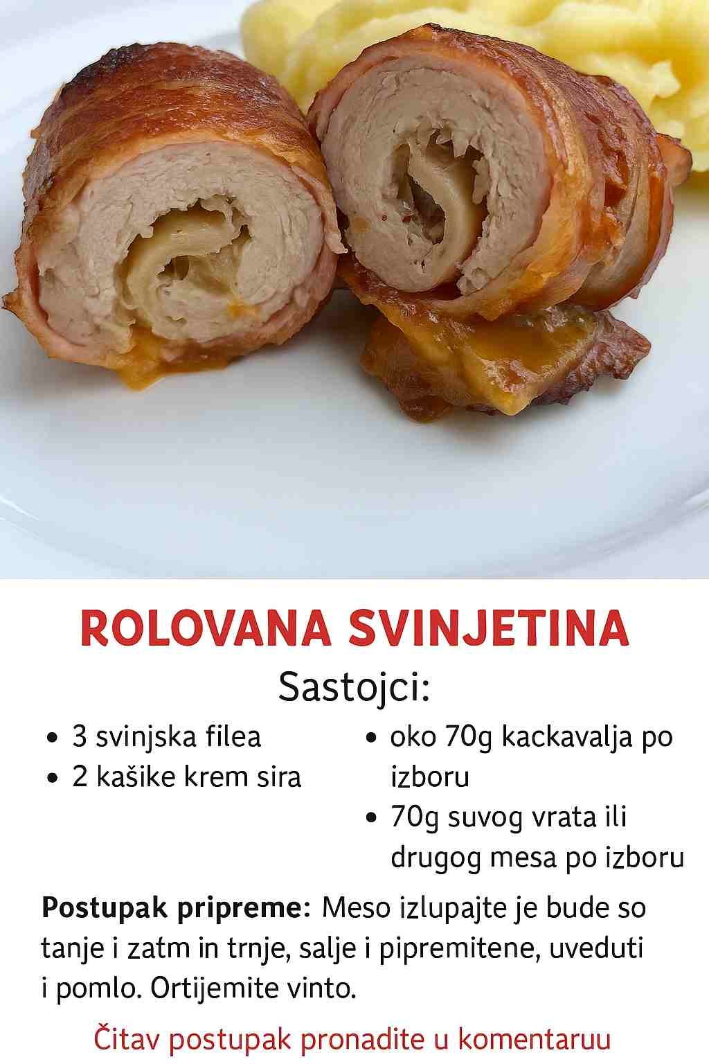 Rolovana svinjetina sa krem sirom i kackavaljem – Ukus koji oduzima dah!