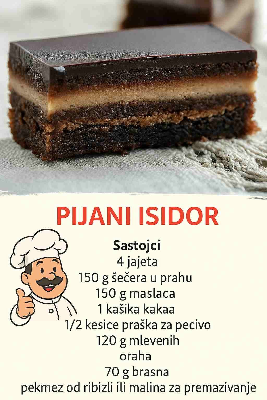 Pijani Isidor – Kolač sa dva fila pun oraha