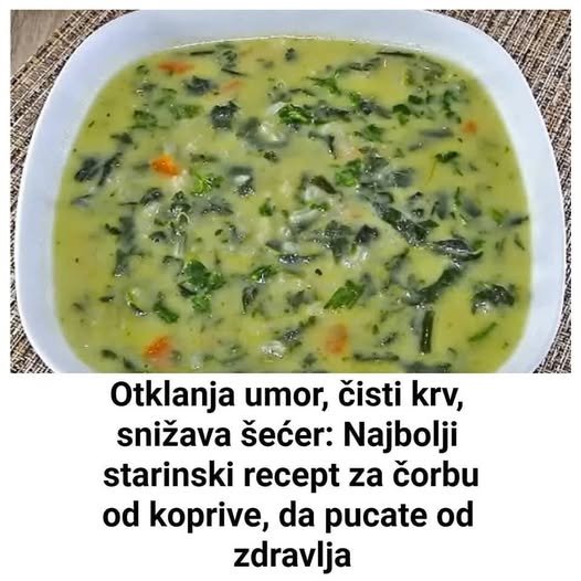 SKIDA UMOR, ČISTI KRV, SNIŽAVA ŠEĆER Najbolji Starinski Recept Za Čorbu Od Koprive, Da Pucate Od Zdravlja