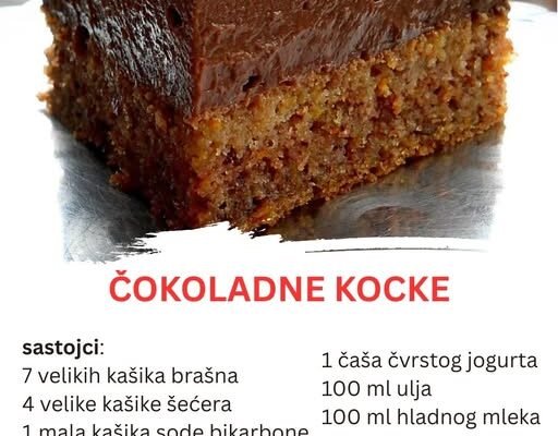 FENOMENALNE ČOKOLADNE KOCKE KAKO SU SAMO ZAMIRISALE KUĆOM IN SLATKO