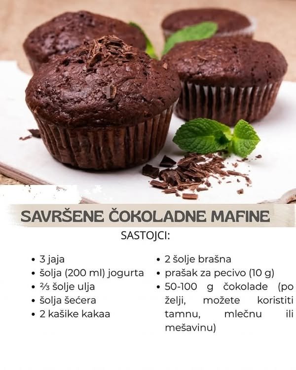 Ovaj recept za čokoladne mafine je toliko dobar da ćete ga dijeliti svima!