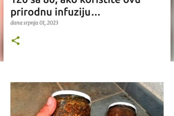 OTČEPITE KRVNE SUDOVE BEZ TABLETA: Pritisak će vam biti 120 sa 80, ako koristite ovu prirodnu infuziju…