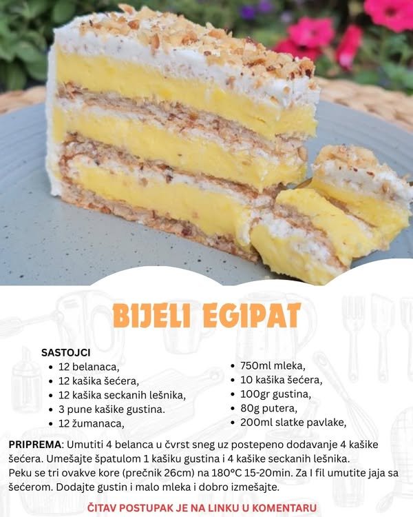 Magični spoj bele čokolade i lešnika u ovoj fantastičnoj Beli Egipat torti!