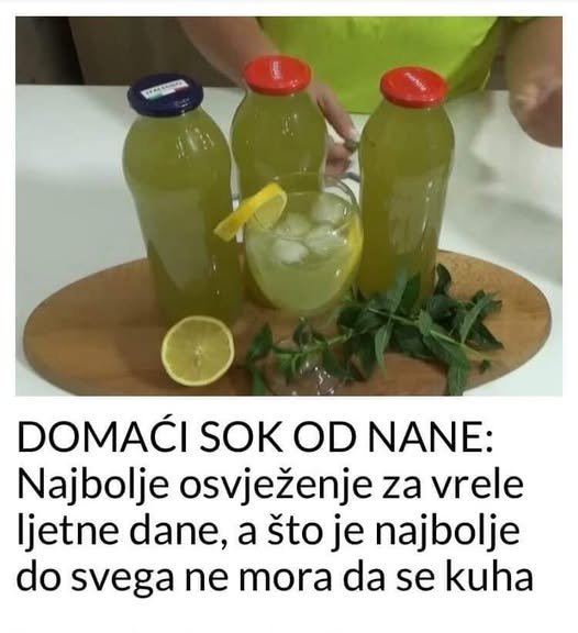 DOMAĆI SOK OD NANE: Najbolje osvježenje za vrele ljetne dane, a što je najbolje do svega ne mora da se kuha