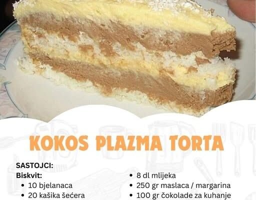 TORTA ZA ČISTU DESETKU: KOKOS PLAZMA TORTA