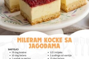 Savršena kombinacija kreme i voća: Mileram kocke sa jagodama