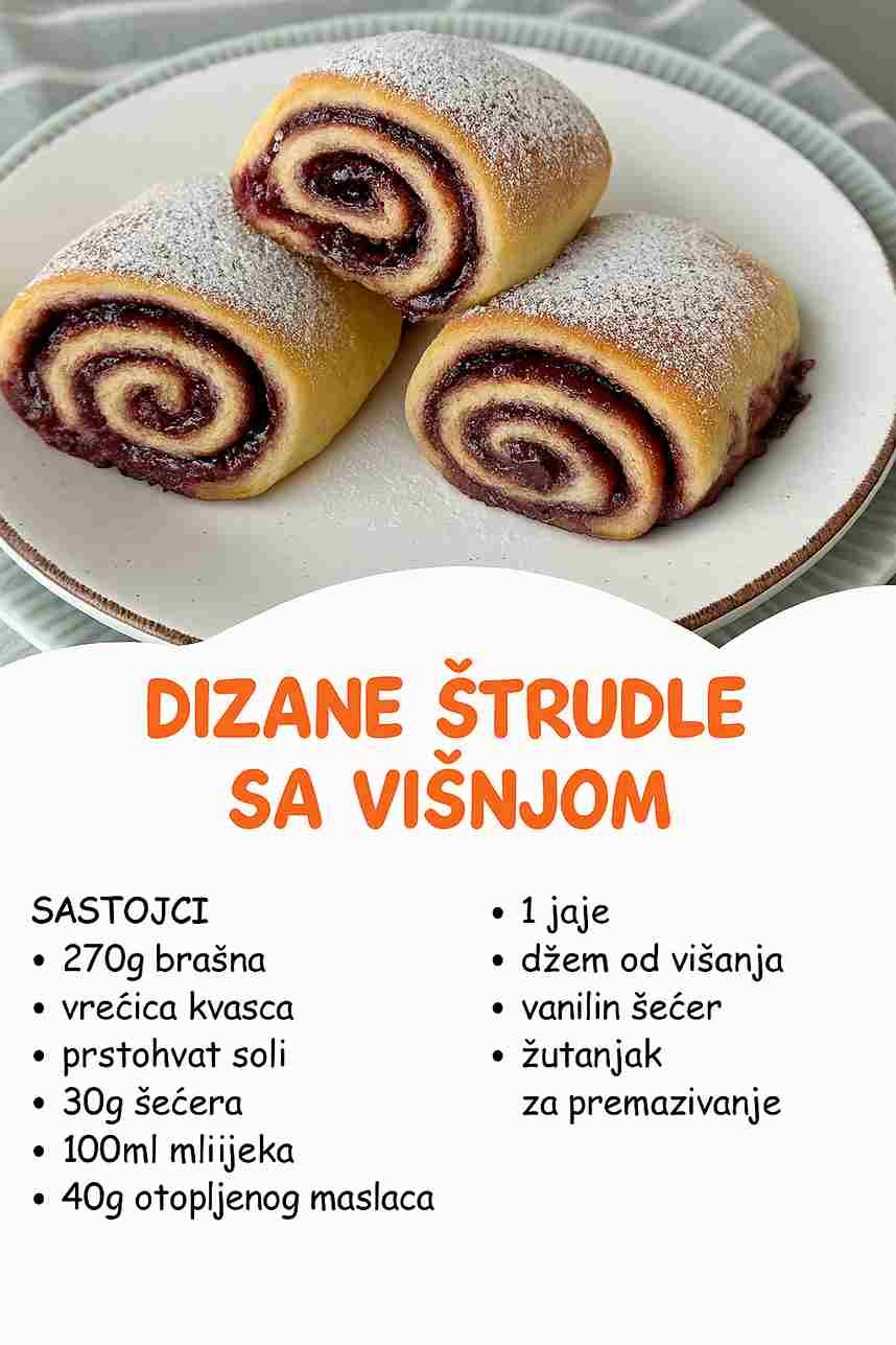 Dizane štrudlice sa višnjom – Djeca ih obožavaju!