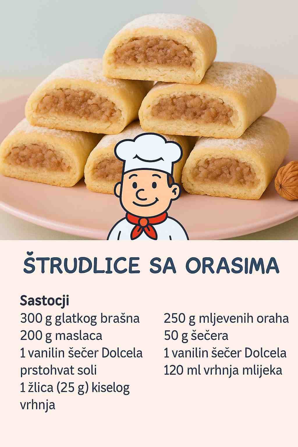 Prhke štrudlice sa orasima – Tradicionalni kolač koji se topi u ustima