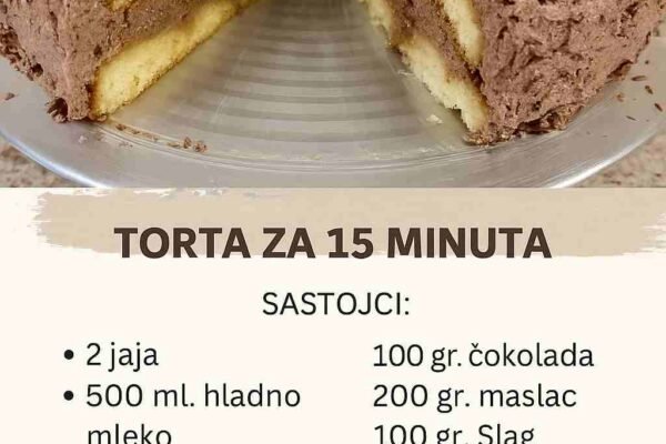 NAJUKUSNIJA I NAJLJEPŠA TORTA ZA SAMO 15 MINUTA: Ova se ni ne peče, a teško da može ukusnije…