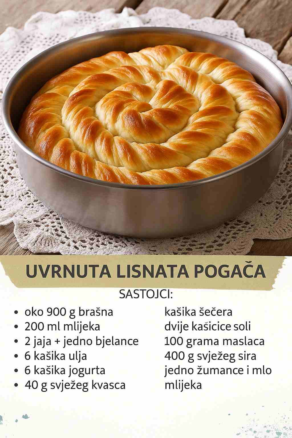 TOPI SE U USTIMA: Uvrnuta lisnata pogača sa sirom kakvu još niste probali