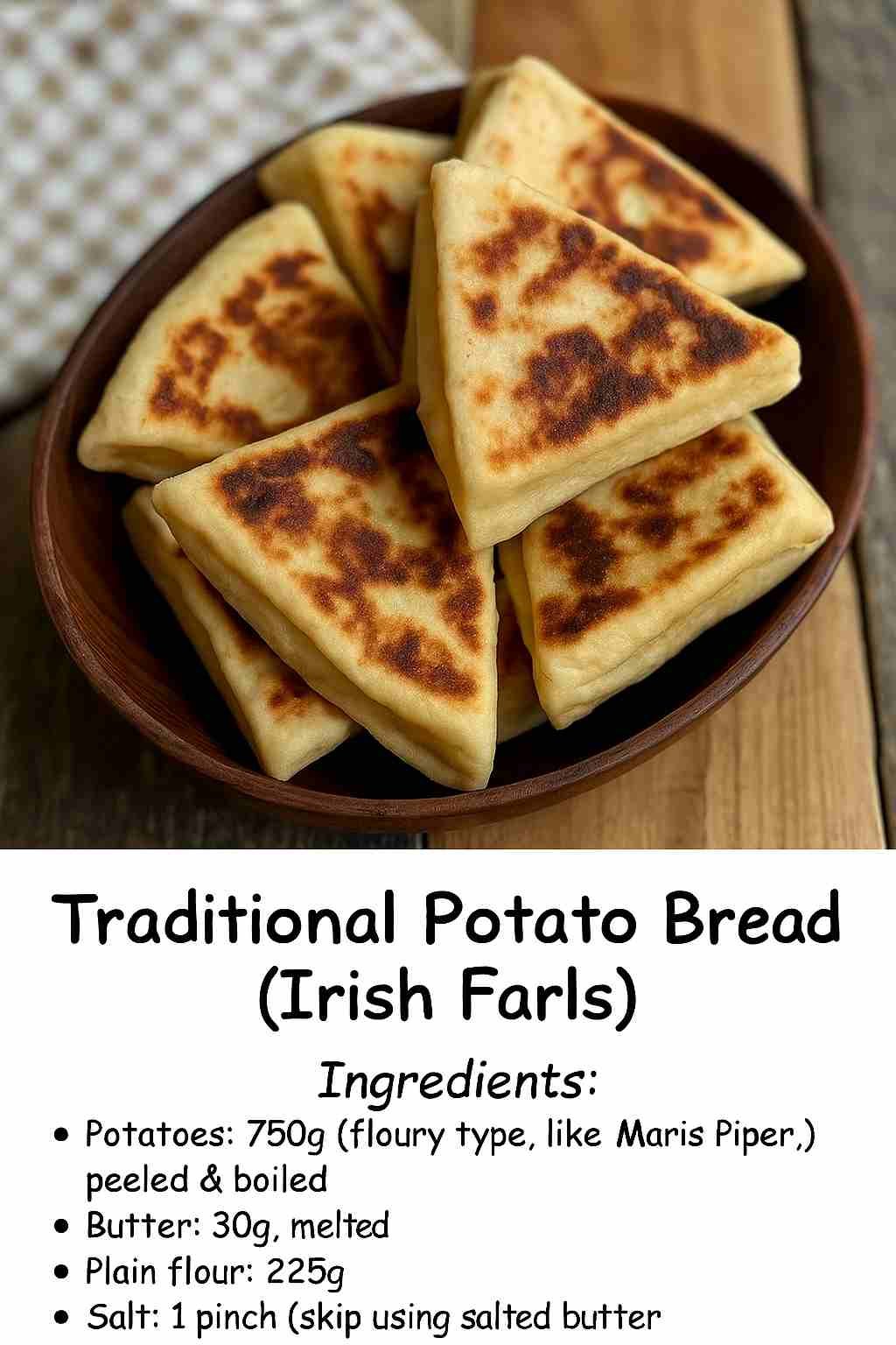 Recept za autentični irski kruh od krumpira (Farls) – hrskavo izvana, mekano iznutra!