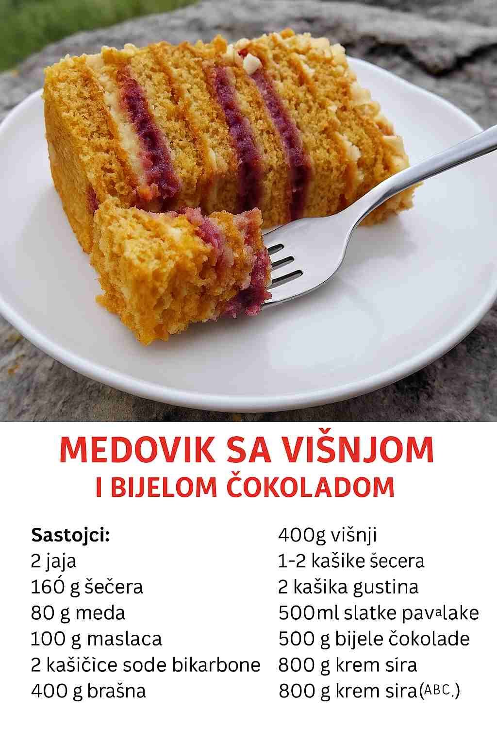 Ko bi odoleo? – Medovik sa višnjama i belom čokoladom!