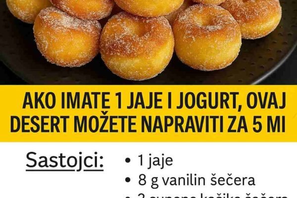Ako imate 1 jaje i jogurt, ovaj desert možete napraviti za 5 minuta! Bez pećnice, pa čak ni dizanja tijesta…