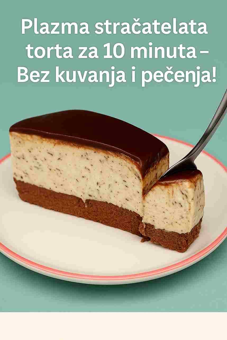 Plazma straćatela torta za 10 minuta – Bez kuvanja i pečenja!