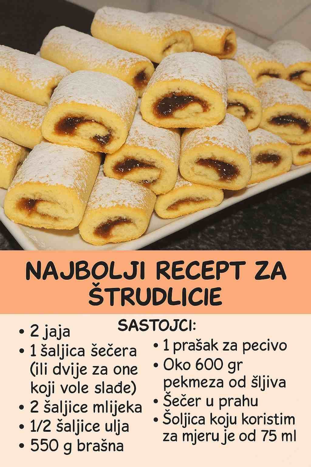 Tragajući za najboljim receptom za ŠTRUDLICE, naišla sam na ovaj fantastičan! Mogu da stoje dugo i svaki naredni dan su sve bolje…