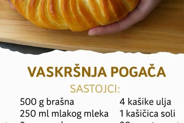 Vaskršnja pogača: Mekana kao pamuk, a može čak i dete da je napravi