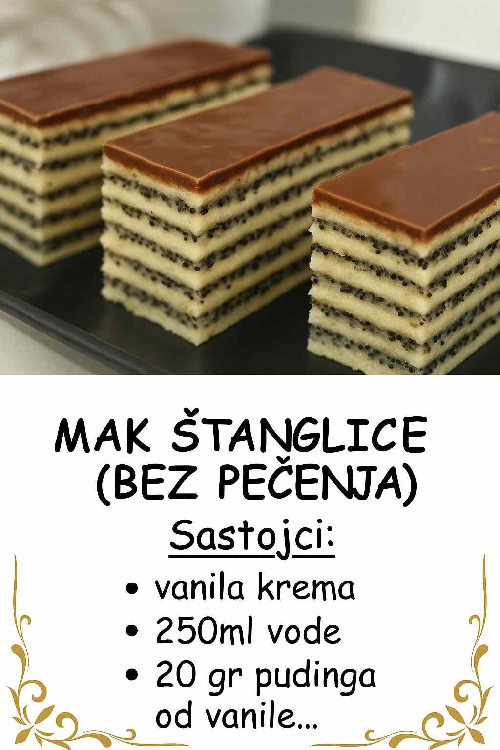 Posne mak štanglice bez pečenja – brze, dekorativne i neodoljivo ukusne