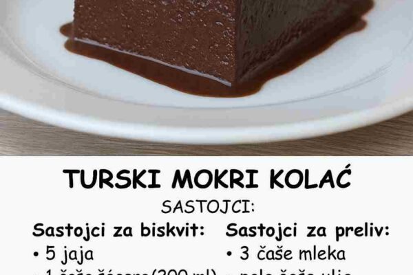 TURSKI MOKRI KOLAČ NATOPLJEN ČOKOLADOM: Toliko je sočan da se topi u ustima, uspeva svakom i pravi se neverovatno brzo TURSKI MOKRI KOLAČ NATOPLJEN ČOKOLADOM: Toliko je sočan da se topi u ustima, uspeva svakom i pravi se neverovatno brzo