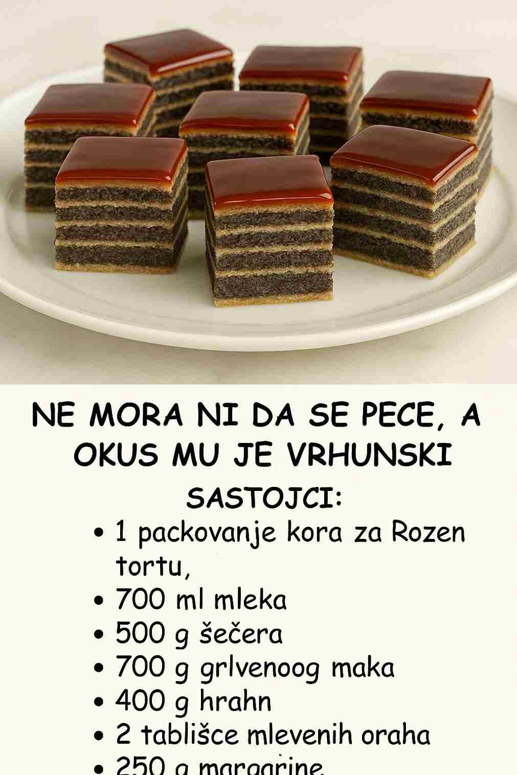 KOLAČ KOJI MORATE PROBATI…NE MORA NI DA SE PEČE, A OKUS MU JE VRHUNSKI