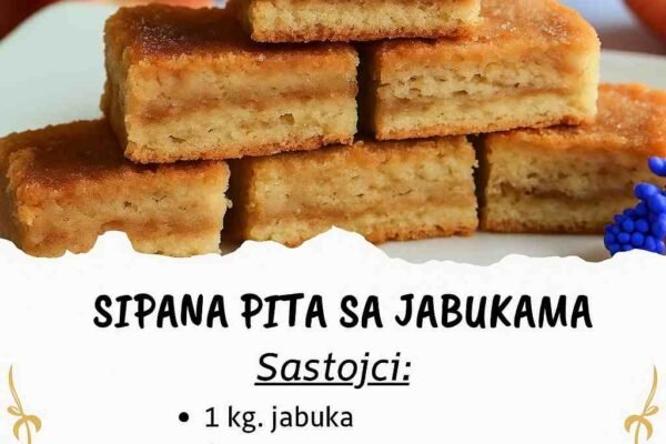 Sipana pita sa jabukama – bez jaja, bez mleka, jeftina i preukusna