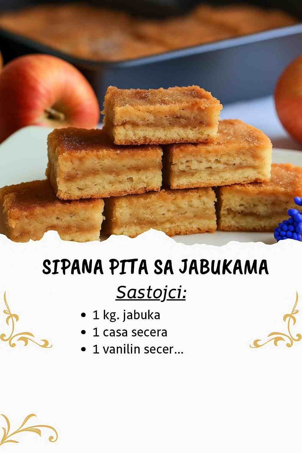 Sipana pita sa jabukama – bez jaja, bez mleka, jeftina i preukusna