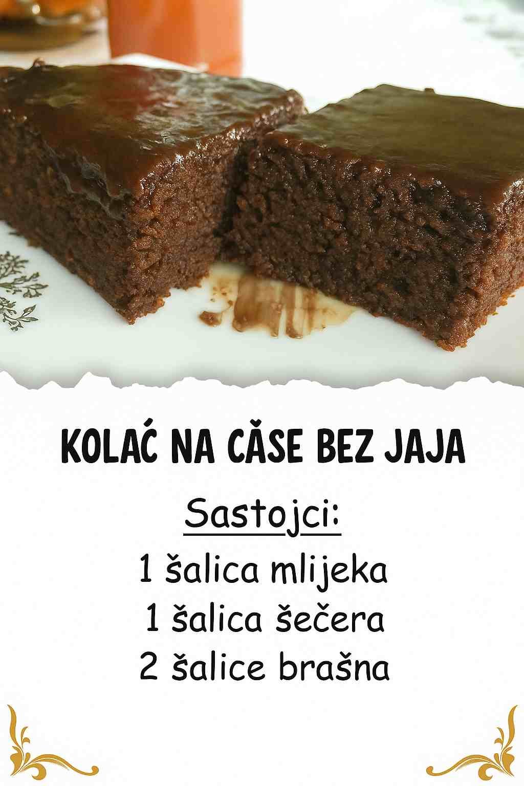 BRZ I JEFTIN KOLAČ NA ČAŠE BEZ JAJA A TAKO SOČAN