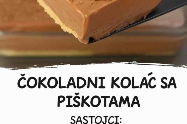 ČOKOLADNI KOLAČ SA PIŠKOTAMA: Brza i kremasta poslastica