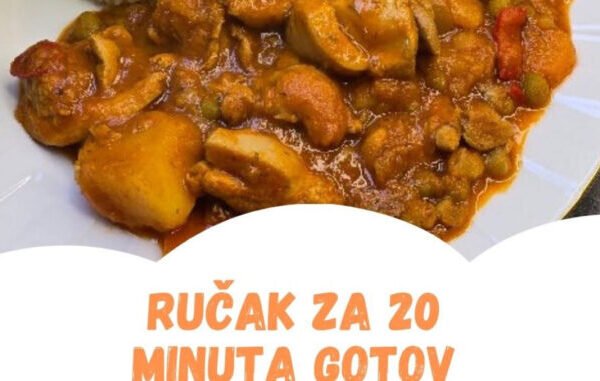 Ručak gotov za samo 20 minuta! – Ukusno jelo s povrćem i pilećim fileom Prvo, potrebno je pripremiti osnovu za jelo, a to je mešavina povrća i pilećeg mesa. Postupak je sledeći: U velikoj tavi ili loncu stavite malo putera. Kada se otopi, dodajte prvo sjeckani luk i papriku. Za najbolji rezultat koristite zelenu i crvenu papriku, koje će obogatiti jelo ne samo svojim ukusom, već i živopisnim bojama. Lagano pržite dok ne zamiriše i luk ne postane staklast. Zatim, dodajte pileći file iseckan na kockice. Pileći file je odličan izvor proteina i brzo se priprema, što ga čini savršenim izborom za brze obroke. Sledeći korak je da u lonac dodate krompir isečen na manje komade. Krompir je dobar izvor ugljenih hidrata, pa će obrok učiniti zasitnim, a u kombinaciji sa piletinom i povrćem stvoriće odličnu ravnotežu u ukusu. Nakon što ste propržili sve sastojke nekoliko minuta, vreme je da dodate začine. Dodajte 1 supenu kašiku koncentrata paradajza za bogatstvo ukusa. Zatim, pospite sa solju, crnim biberom i bijelim lukom u prahu. Za dodatnu boju i začinjenost, obavezno dodajte crvenu papriku u prahu (oko 2 kašičice). Nakon što su svi sastojci dobro izmešani, prelijte sa 700 ml vode. Pokrijte lonac i kuvajte još 15 minuta. Ovaj korak je ključan jer voda pomaže da svi sastojci upiju međusobne ukuse i postanu mekani. Nakon što je prošlo 15 minuta, dodajte 100 g graška i kuvajte još dodatne 2 minute. Grašak će dodati osvežavajuću hrskavost i sočnost ovom jelu, što ga čini još prijatnijim za konzumaciju. Priprema Mekanog Pilava Dok se povrće i piletina kuvaju, možete pripremiti i mekani pilav koji će biti savršen prilog ovom obroku. Pilav je jednostavan, ali izuzetno ukusan, a postupak pripreme je sledeći: Na malo putera propržite 1 šolju riže (oko 300 ml). Pržite rižu 3 minute dok ne postane blago zlatasta. Ovaj korak je važan jer će riža upiti puter i začine, što će je učiniti ukusnijom. Nakon što je riža propržena, dodajte sol i mešavinu začina po vašoj želji. Uobičajeni začini za pilav uključuju biber, majčinu dušicu ili peršun, ali možete dodati bilo koje začine koji vam odgovaraju. Zatim, dodajte 450 ml vode i pustite da pilav kuha na laganoj vatri. Ostavite da se kuha pokriven još 15 minuta. Pilav će upiti svu tečnost i postati mekan i sočan, idealan za posluživanje uz glavno jelo. Saveti za Brzi Ručak Kako biste poboljšali ukuse i skratili vreme pripreme, možete se držati nekoliko jednostavnih saveta: Priprema unapred: Ako imate više vremena ranije tokom dana, možete iseći povrće i piletinu unapred. Na ovaj način, kada dođe vreme za pripremu, biće dovoljno samo da sve stavite u tavu i završite kuvanje. Zamena sastojaka: Ako nemate pileći file, možete koristiti pileće batake ili čak meso ćurke. Takođe, krompir se može zameniti sa batatom za malo slađi ukus. Brza zamena začina: Ako nemate sve začine koje recept zahteva, ne brinite! Mešavina začina za piletinu može biti odlična zamena za sve pojedinačne začine. Ovaj recept za brzi ručak sa povrćem i pilećim fileom, upotpunjen mekanim pilavom, predstavlja savršen obrok za one koji žele da uživaju u zdravom, a brzom jelu. Sa minimalnim brojem sastojaka i jednostavnom pripremom, ovaj obrok se može pripremiti za samo 20 minuta, a istovremeno je bogat hranljivim materijama koje pružaju energiju i sitost tokom celog dana. Svi sastojci su lako dostupni, a jelo je idealno za porodice, zaposlene ljude ili svakog ko želi brz i ukusan obrok. Probajte ga sledeći put kada budete u žurbi, a željni ste zdravog i ukusnog obroka!