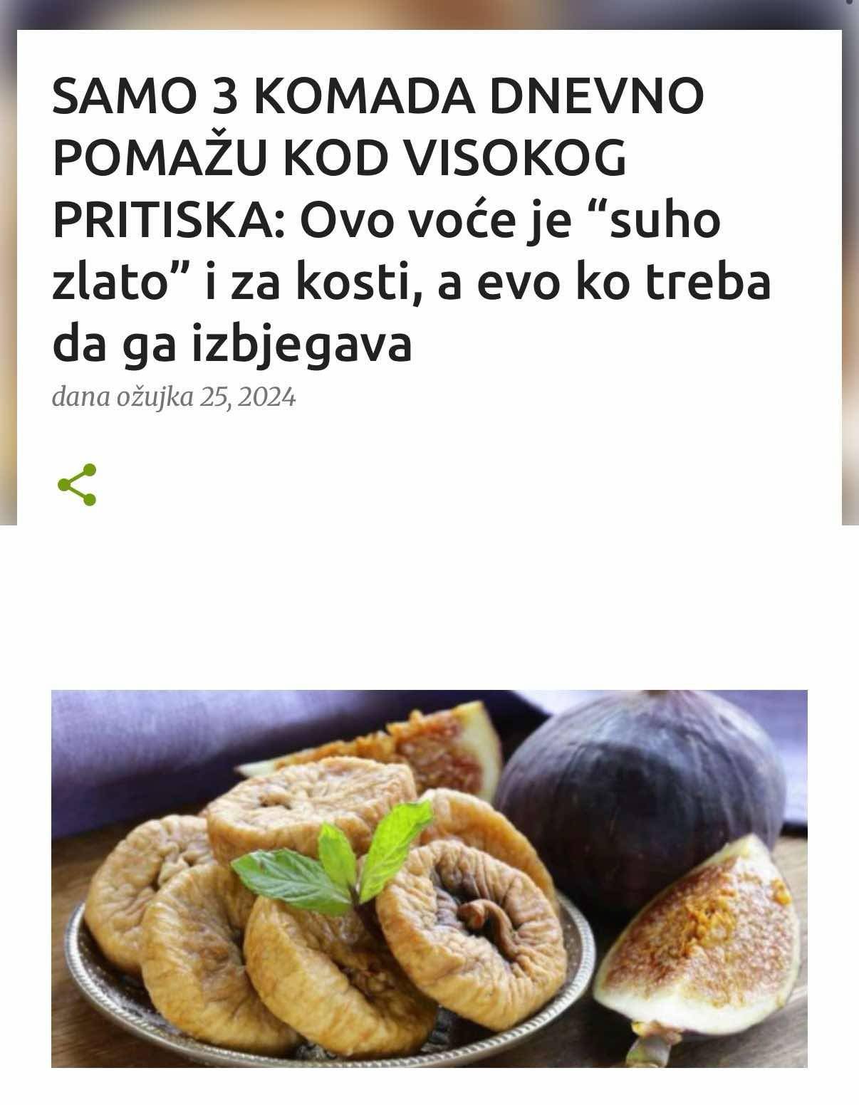 SAMO 3 KOMADA DNEVNO POMAŽU KOD VISOKOG PRITISKA: Ovo voće je “suho zlato” i za kosti, a evo ko treba da ga izbjegava