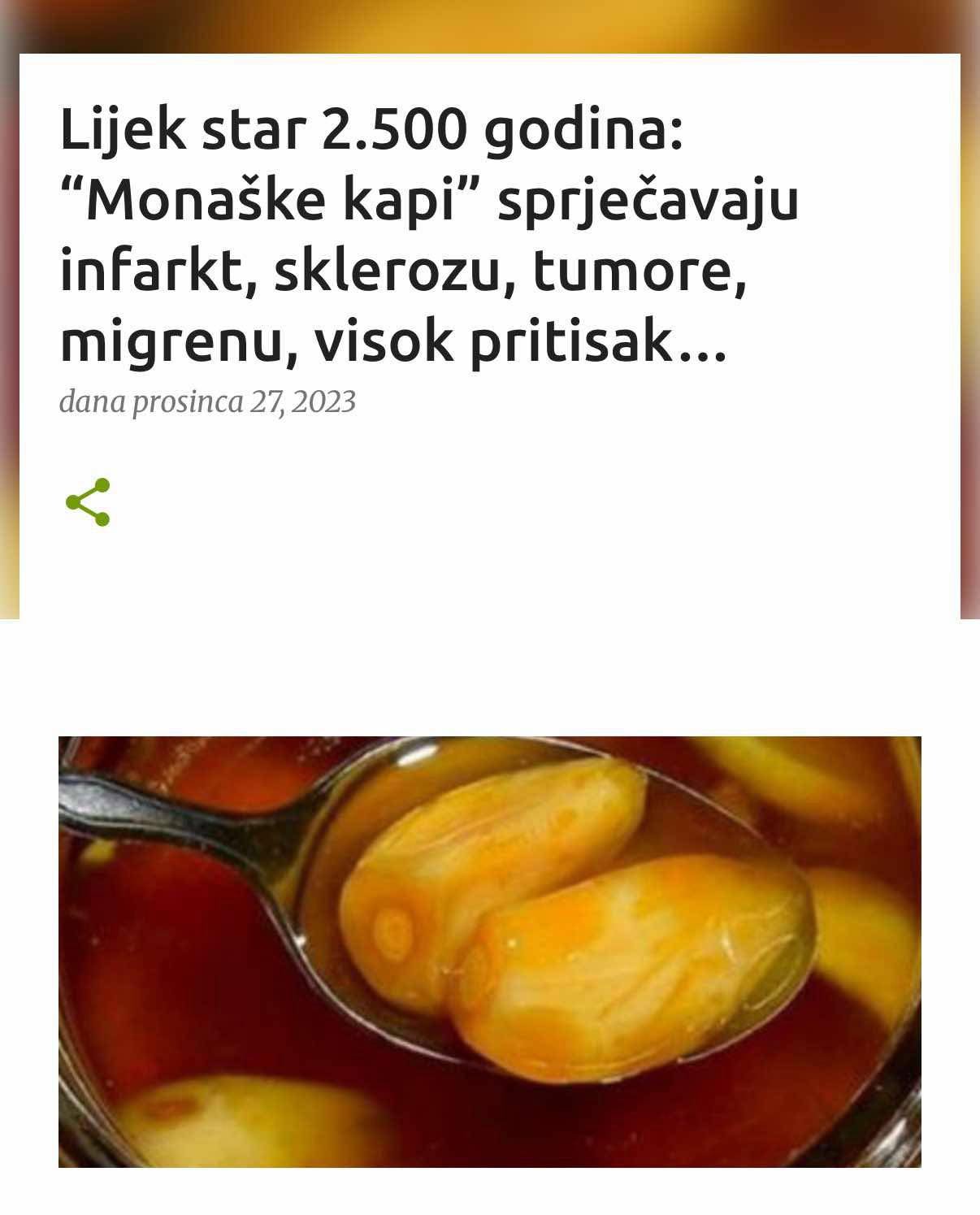 Lijek star 2.500 godina: “Monaške kapi” sprječavaju infarkt, sklerozu, tumore, migrenu, visok pritisak…