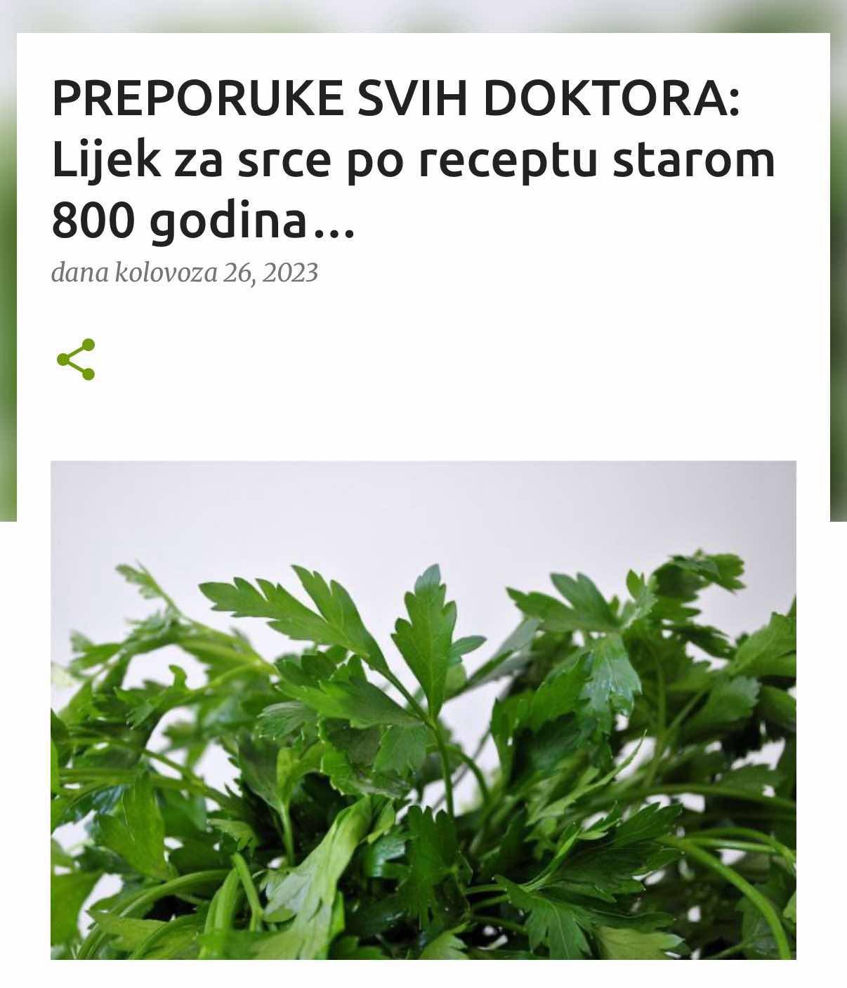 PREPORUKE SVIH DOKTORA: Lijek za srce po receptu starom 800 godina…