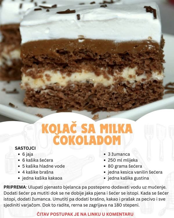 Topi se u ustima: Kremasti kolač sa Milka čokoladom