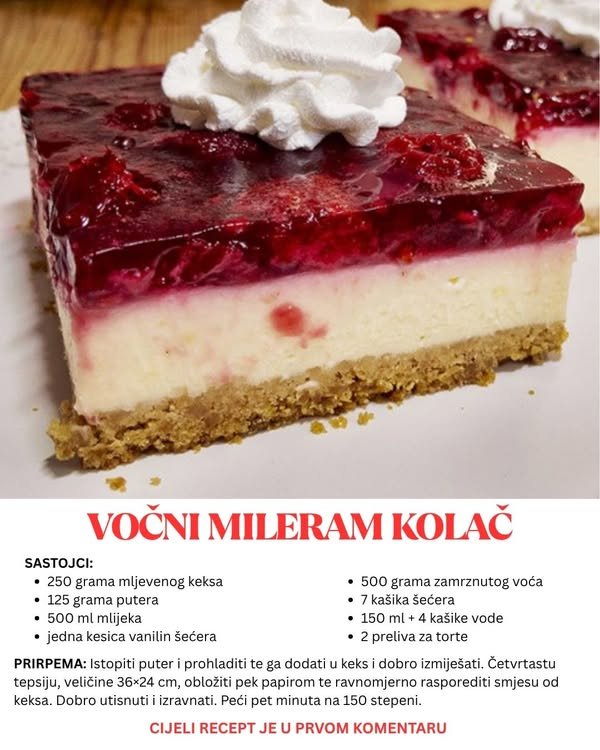 Topi se u ustima – Voćni mileram kolač