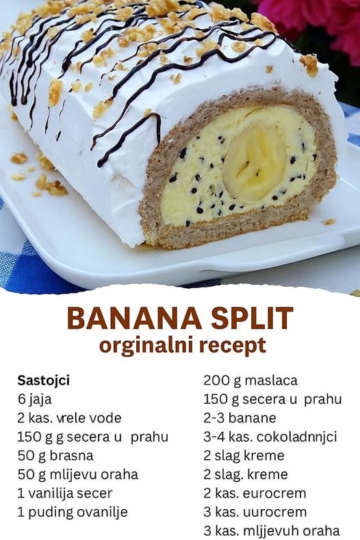 Kolač koji svi traže – Originalni Banana Split Rolat!