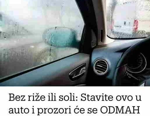 Bez riže ili soli: Stavite ovo u auto i prozori će se ODMAH prestati zamagljivati!