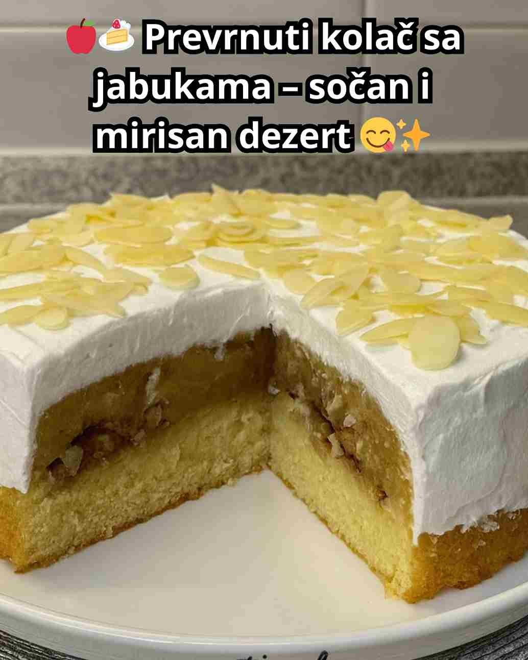 Ako volite poslastice sa voćem, ovaj prevrnuti kolač sa jabukama oduševiće vas jednostavnošću i bogatim ukusom. Mekan biskvit u kombinaciji sa karamelizovanim jabukama i cimetom čini savršenu poslasticu uz kafu ili čaj. Potrebni sastojci Za jabuke: 1 kg kiselih jabuka 100 g šećera 1 kašičica cimeta sok od jednog limuna Za biskvit: 4 jaja 150 g brašna 150 g šećera 3 kašike ulja 1/2 praška za pecivo vanilin šećer 250 ml slatke pavlake (za preliv i dekoraciju) Priprema Jabuke oguliti, iseći na polovine ili četvrtine i poprskati limunovim sokom da ne potamne. Tepsiju premazati maslacem, posuti sa malo šećera i poređati jabuke. Preko njih dodati mešavinu cimeta i preostalog šećera. Staviti u rernu zagrejanu na 180 °C i peći oko 30 minuta dok jabuke ne omekšaju. Za to vreme umutiti jaja sa šećerom i vanilijom, pa dodati ulje, brašno i prašak za pecivo. Kada su jabuke pečene, izvaditi tepsiju i preliti ih pripremljenim testom. Vratiti u rernu i peći još oko 20 minuta. Kolač ostaviti da se prohladi 15 minuta, a zatim ga pažljivo prevrnuti na tacnu. Dekorisati umućenom pavlakom, a po želji posuti seckanim orasima ili bademima. Saveti za savršen kolač Koristite kisele jabuke poput ajdareda ili granny smith, jer daju osvežavajući kontrast slatkom testu. Ako volite intenzivniji ukus, dodajte još cimeta ili malo muskatnog oraščića. Kolač se najbolje služi potpuno ohlađen, ali je ukusan i dok je još mlak. Zašto napraviti prevrnuti kolač sa jabukama? Lagan i brz recept, pogodan i za početnike. Kombinacija karamela, jabuka i biskvita uvek osvaja. Idealna poslastica za porodične ručkove, slavlja ili kada poželite domaći dezert. 👉 Isprobajte ovaj recept i uživajte u savršeno mekanom i sočnom kolaču sa jabukama koji se topi u ustima. creativabox.com
