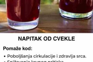 1. Poboljšanje cirkulacije i zdravlja srca Jedna od najpoznatijih koristi napitka od cvekle je njegov pozitivan uticaj na cirkulaciju i zdravlje srca. Cvekla je bogata nitratima, koji se u organizmu pretvaraju u azotni oksid. Azotni oksid pomaže opuštanju i širenju krvnih sudova, čime se poboljšava protok krvi i smanjuje pritisak na srce. Redovno konzumiranje napitka od cvekle može pomoći u smanjenju rizika od kardiovaskularnih bolesti i poboljšanju općeg zdravlja srca. Takođe, povećan protok krvi doprinosi boljoj isporuci hranljivih tvari i kiseonika u tkiva, što ima značajan uticaj na energiju i vitalnost organizma. 2. Snižavanje krvnog pritiska i poboljšanje krvnih sudova Cvekla je posebno korisna za osobe koje pate od hipertenzije (visokog krvnog pritiska). Nitrati prisutni u cvekli mogu doprineti snižavanju krvnog pritiska, čineći napitak od cvekle odličnim prirodnim tretmanom za hipertenziju. Istraživanja su pokazala da redovno konzumiranje cvekle ili njenog soka može smanjiti sistolni krvni pritisak, koji je ključni faktor rizika za srčane bolesti i moždani udar. Ovaj napitak takođe poboljšava zdravlje krvnih sudova tako što pomaže u održavanju njihove elastičnosti i smanjuje zadebljanje arterija, što je važno za očuvanje kardiovaskularnog zdravlja. 3. Povećanje energije i izdržljivosti tokom fizičkih aktivnosti Ako tražite prirodan način za povećanje energije i izdržljivosti, napitak od cvekle je odličan izbor. Nitrati u cvekli poboljšavaju efikasnost mišića i povećavaju izdržljivost tokom fizičkih aktivnosti. Ovi nitrati proširuju krvne sudove, omogućavajući bolju isporuku kiseonika u mišiće, što može povećati fizičku izdržljivost i smanjiti umor. Zbog ovih svojstava, napitak od cvekle često se koristi u sportu kao prirodan način za poboljšanje performansi, jer pomaže u smanjenju potrebe za kisikom i ubrzava proces oporavka nakon treninga. 4. Detoksikacija organizma i pročišćavanje jetre Cvekla je izuzetno korisna za proces detoksikacije, jer pomaže u čišćenju organizma od štetnih toksina. Cvekla sadrži betain, koji je ključan za zdravlje jetre i poboljšava njen proces detoksikacije. Betain pomaže u razgradnji masti u jetri, čime sprečava nakupljanje štetnih materija i poboljšava funkciju ovog vitalnog organa. Osim toga, napitak od cvekle može pomoći u čišćenju probavnog sistema i poboljšanju funkcije crijeva, što doprinosi ukupnoj detoksikaciji organizma. 5. Podsticanje zdravlja kože i smanjenje upala Zahvaljujući visokom sadržaju vitamina C, cvekla pomaže u poboljšanju zdravlja kože. Vitamin C je poznat po svojim antioksidativnim svojstvima, koja pomažu u zaštiti kože od oštećenja izazvanih slobodnim radikalima i smanjenju znakova starenja. Takođe, cvekla sadrži betakaroten, koji pomaže u smanjenju upala i iritacija kože. Redovno konzumiranje napitka od cvekle može pomoći u smanjenju akni, ekcema i drugih kožnih problema. 6. Poboljšanje mentalnog zdravlja Cvekla nije korisna samo za fizičko zdravlje, već i za mentalnu dobrobit. Nitrati u cvekli mogu poboljšati protok krvi u mozgu, što doprinosi boljoj koncentraciji i mentalnoj jasnoći. Osim toga, betain prisutan u cvekli pomaže u smanjenju nivoa homocisteina, što može smanjiti rizik od razvoja neurodegenerativnih bolesti poput Alchajmerove bolesti. Redovno konzumiranje napitka od cvekle može doprineti održavanju mentalnog zdravlja i prevenciji kognitivnih poremećaja. Zaključak Napitak od cvekle je pravo prirodno čudo za vaše zdravlje. Pomaže u poboljšanju cirkulacije, snižavanju krvnog pritiska, povećanju energije i izdržljivosti, te detoksikaciji organizma. Takođe, čini se korisnim za zdravlje kože i mentalno zdravlje. Redovno konzumiranje ovog napitka može biti korisno za sve koji žele da poboljšaju svoje zdravlje na prirodan način. Bilo da ga koristite kao osvežavajući napitak tokom dana ili kao prirodni dodatak ishrani, cvekla je izvrstan izbor za vašu svakodnevnu rutinu.