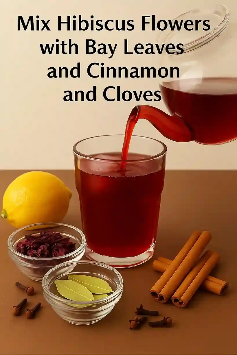 2 kašike osušenih latica hibiskusa (ili 1 filter vrećica) 2 šolje kipuće vode Po želji: limun, cimet ili med Priprema: Prelijte hibiskus kipućom vodom. Ostavite da odstoji 5–10 minuta. Procijedite i uživajte toplo ili rashlađeno. 🌺 Hibiskus + lovorov list + cimet + karanfilić + limun + med 🍯 Ova kombinacija čini čaj još moćnijim. Sastojci: 1 kašika suhih latica hibiskusa 2 lovorova lista 1 mali štapić cimeta 3–4 karanfilića 1 kriška limuna 1 kašičica meda (dodati kad se čaj malo ohladi) 500 ml vode Priprema: Prokuhajte vodu i dodajte hibiskus, lovor, cimet i karanfilić. Kuhajte 5–7 minuta, zatim sklonite s vatre. Procijedite, dodajte limun i med po želji. 🌸 Zašto je ovaj napitak poseban za žene Balans hormona – hibiskus i lovor mogu pomoći u regulaciji menstrualnog ciklusa. Ublažava grčeve – opušta mišiće maternice. Detoksikacija i probava – cimet i limun podržavaju rad jetre i metabolizam. Poboljšava cirkulaciju – karanfilić i hibiskus jačaju krvne sudove. Jača imunitet – bogat vitaminom C i antioksidansima. ⚠️ Mjere opreza Ako pijete lijekove za pritisak, posavjetujte se s ljekarom – čaj može dodatno sniziti pritisak. Trudnice i dojilje trebaju izbjegavati hibiskus bez savjeta stručnjaka. Osobe s dijabetesom treba da prate nivo šećera jer hibiskus može da ga snizi. U rijetkim slučajevima može izazvati alergijsku reakciju. 💓 Zaključak Čaj od hibiskusa je mnogo više od lijepog napitka – to je prirodna podrška zdravlju srca, krvnom pritisku i cjelokupnom blagostanju. Sa svojom rubin-crvenom bojom, osvježavajućim ukusom i bogatstvom antioksidanata, ovaj cvijet zasluženo nosi titulu “čaja za srce”. 🌺✨