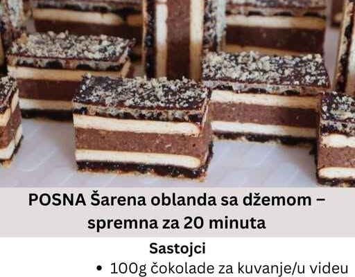 POSNA Šarena oblanda sa džemom – spremna za 20 minuta